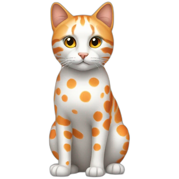 Back with orange dots cat emoji