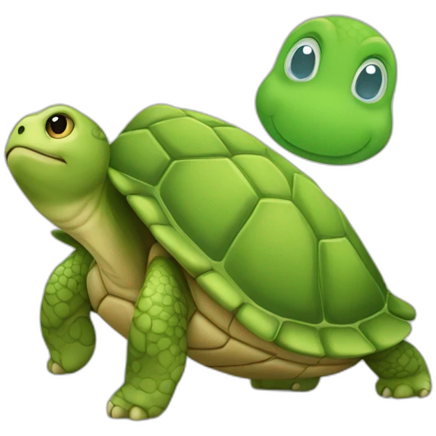 Tortue sur un chat emoji