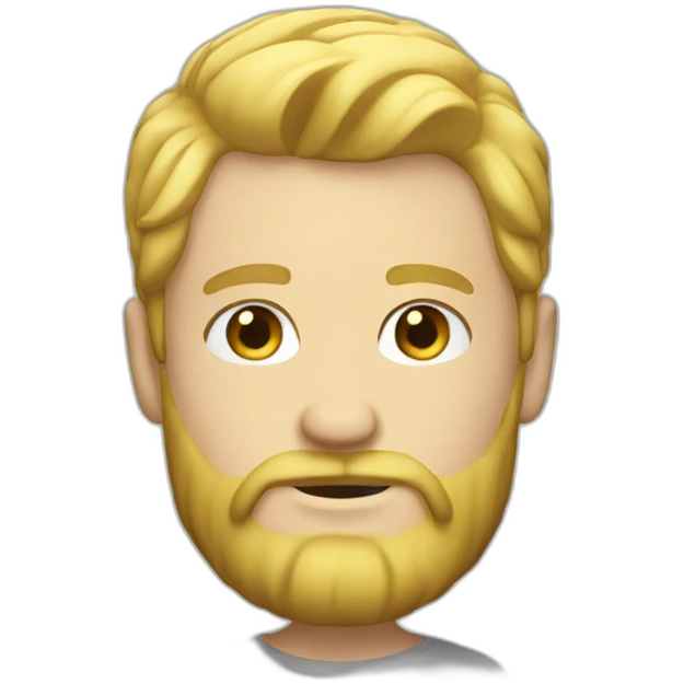 blonde man with beard and car on head emoji