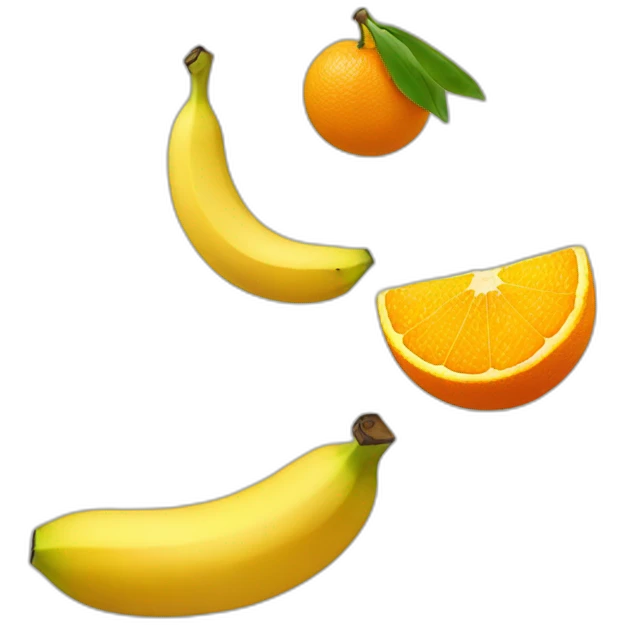 banana and two oranges emoji