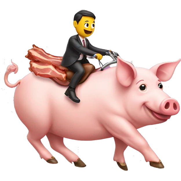 Bacon riding a pig  emoji