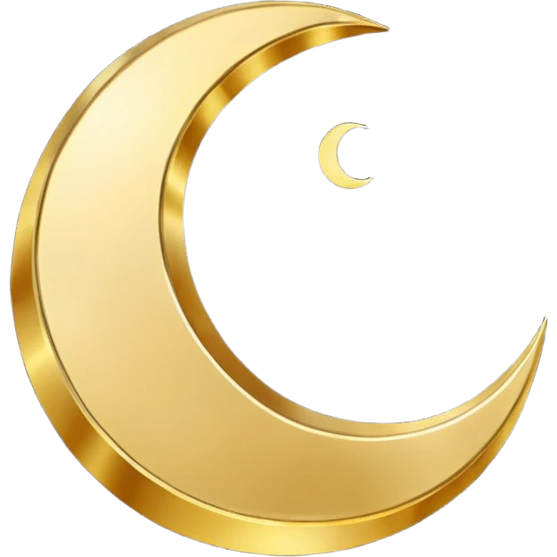 Geometric crescent moon, premium brand icon emoji