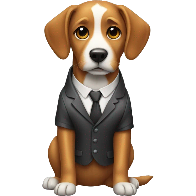 dog wearning suit emoji