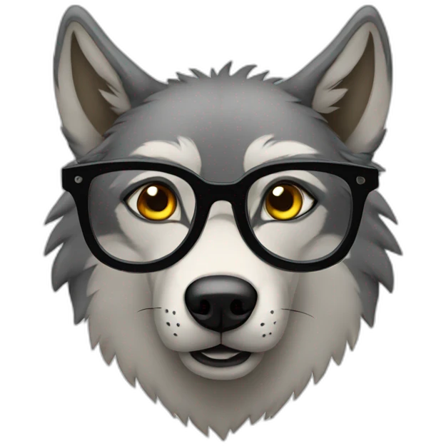 wolf with glasses emoji
