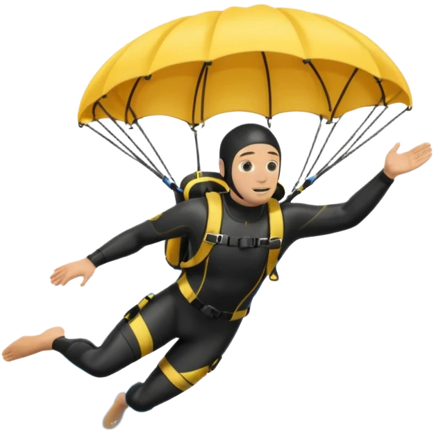 diver with parachute open emoji