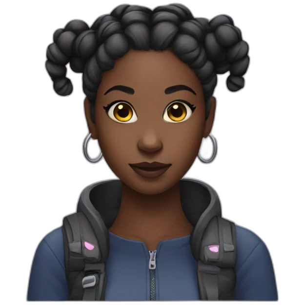black girl space buns emoji