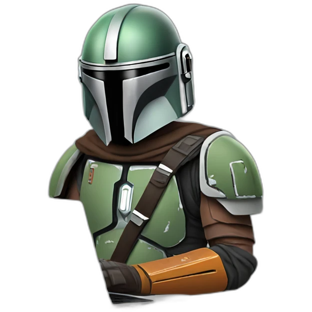 Mandalorian with laptop emoji