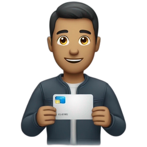 man holding a credit card emoji