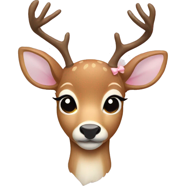 deer with light pink bow emoji