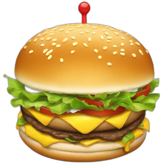 Macron mangeant un hamburger emoji