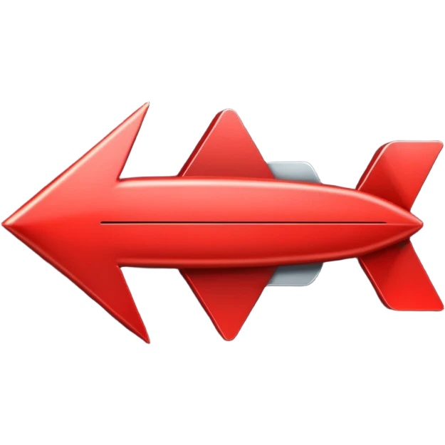 a red arrow pointing bad emoji