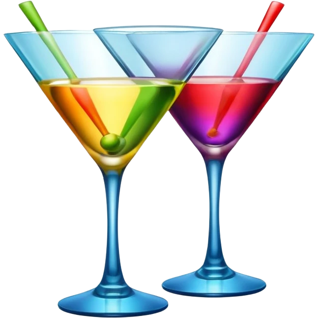 Colorful martini glasses toasting emoji