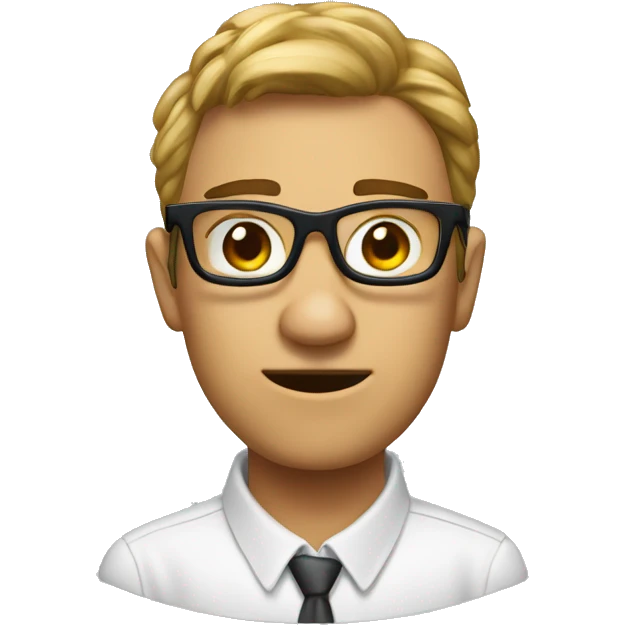 um nerd ridiculo cabeçudo emoji