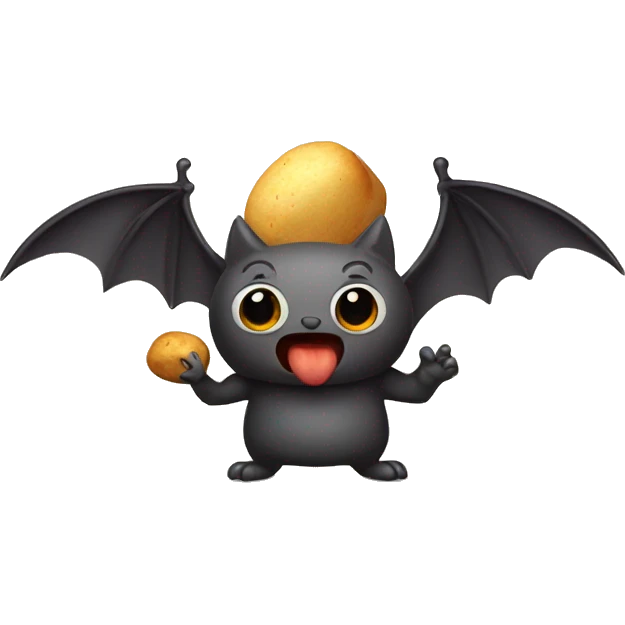 bat holding hot potato emoji
