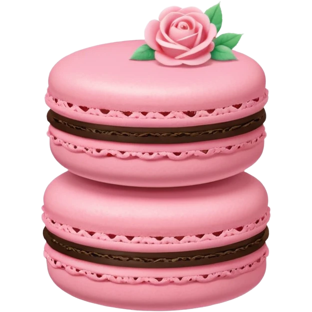 Soft pink macaron with roses emoji