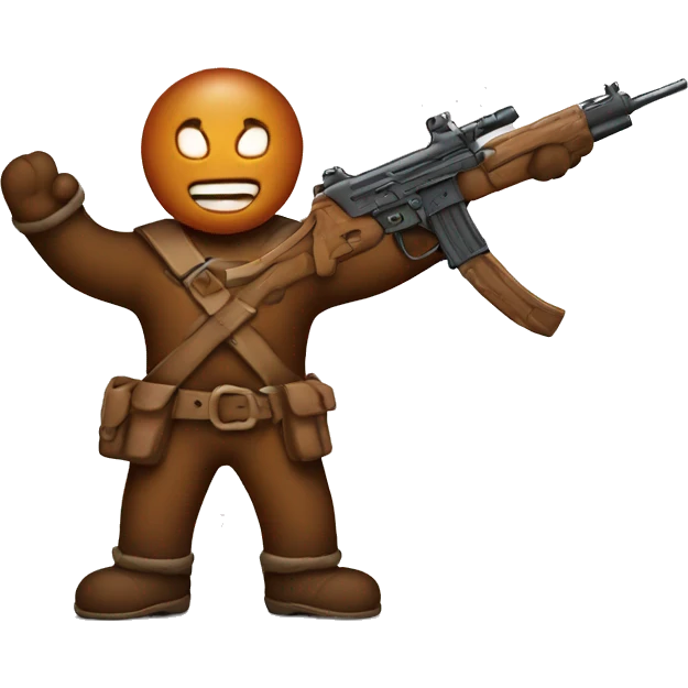 Full body evil ginger bread man with weapon emoji