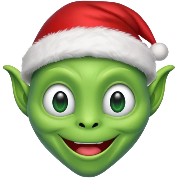 Happy Alien with santa hat emoji
