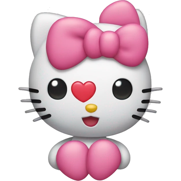 hello kitty with a heart emoji