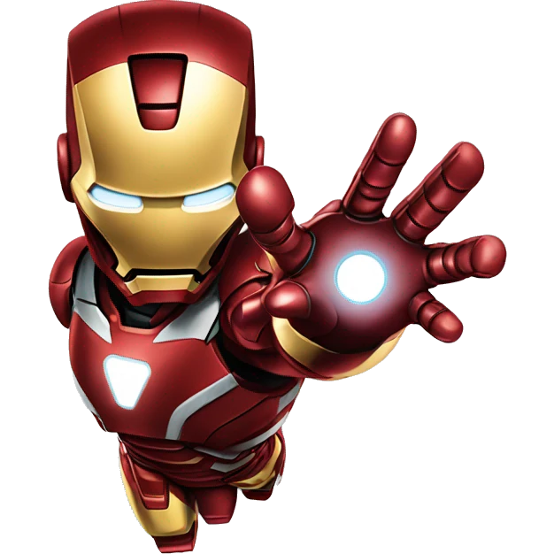 iron man flying diagonally with one arm forward emoji | AI Emoji Generator