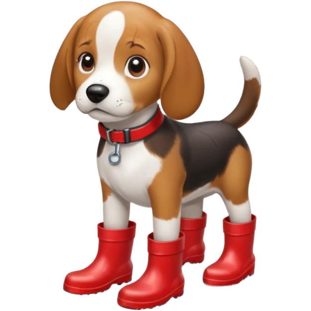beagle with rainboots emoji