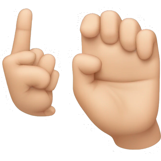 thumb and middel finger open emoji