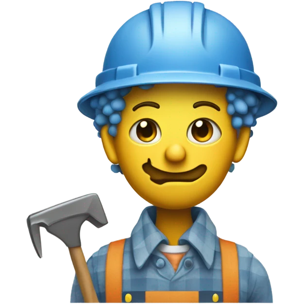 Sad clown working construction emoji