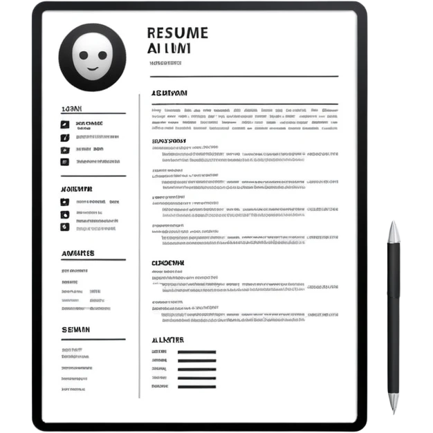 resume sheet with AI letters emoji