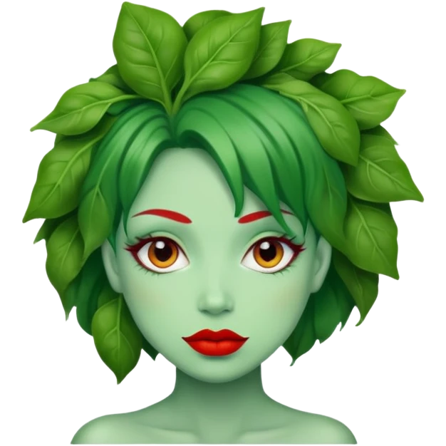 Spinach with red lips emoji