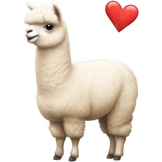 Alpaca with a big heart ￼ emoji