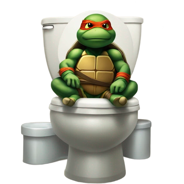 Ninja turtle taking a poop emoji