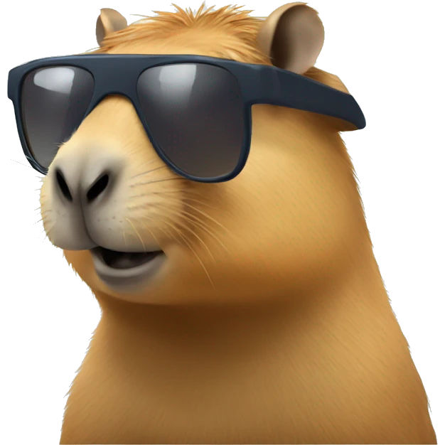 Capybara with cool sunglasses emoji