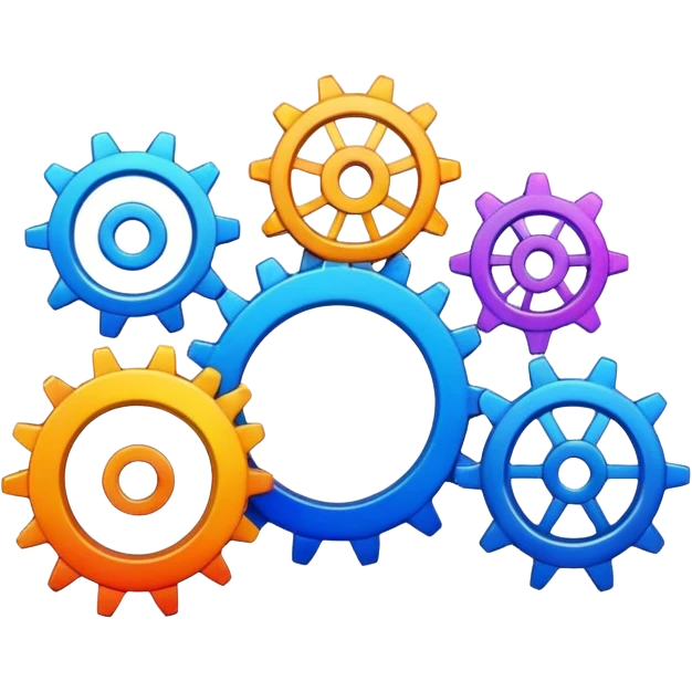 cogs made of paint emoji