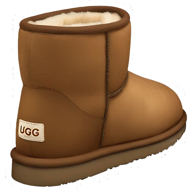 brown cozy short UGG slippers from the side  emoji