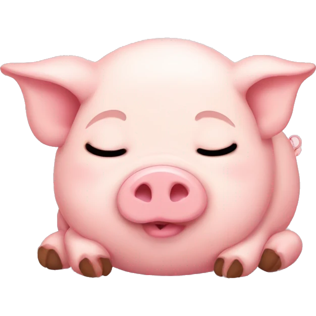 Sleepy cute pig good night emoji