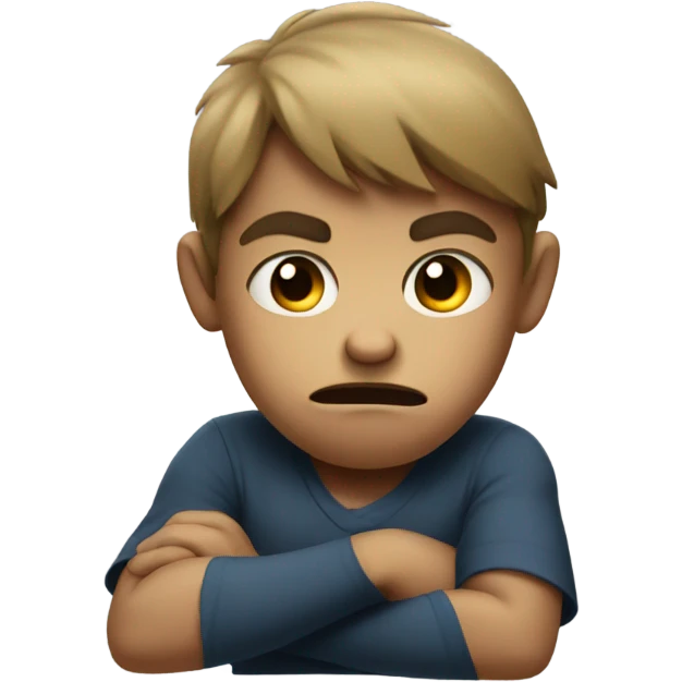 Angry kid with crossed arms emoji