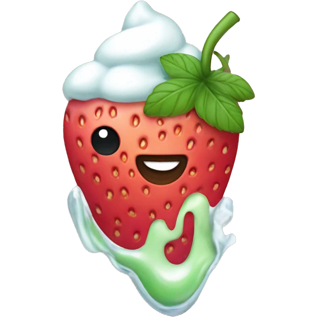 Iced strawberry matcha emoji
