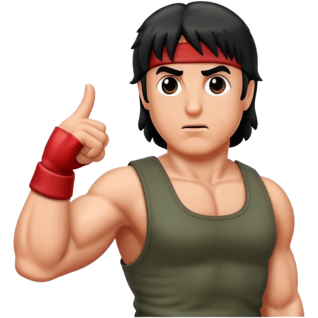 rambo showing thumb emoji