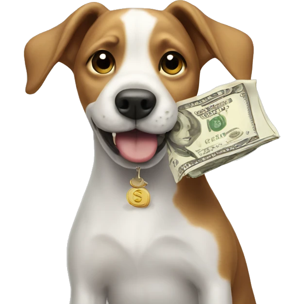 Dog getting money  emoji