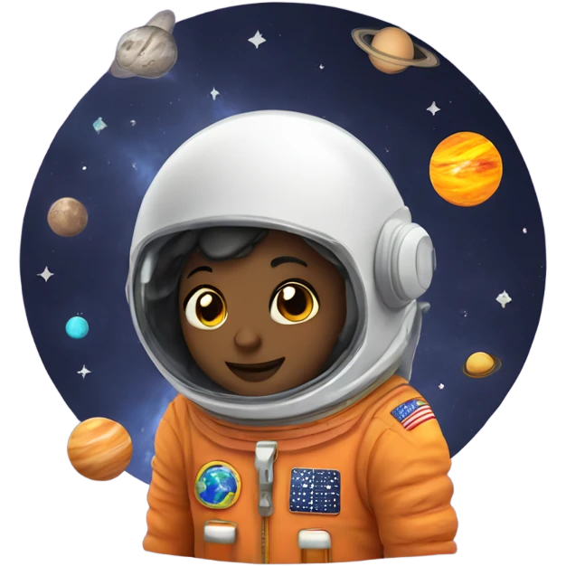 Solar system and a cute astronaut  emoji