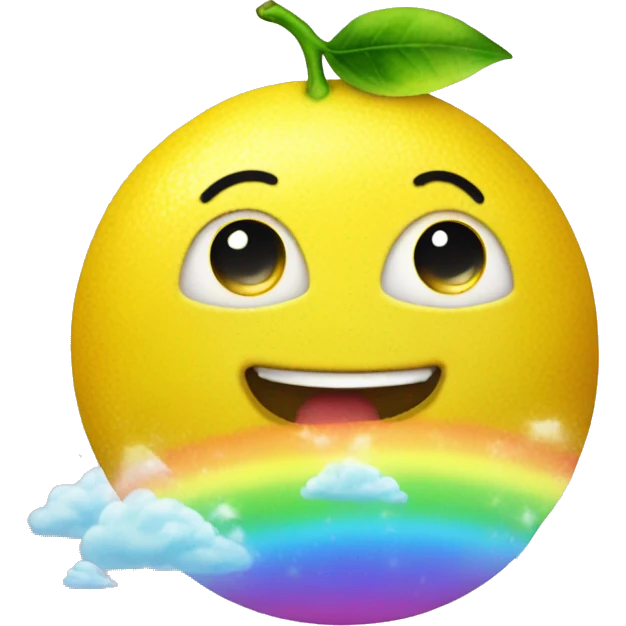 lemon under a rainbow emoji