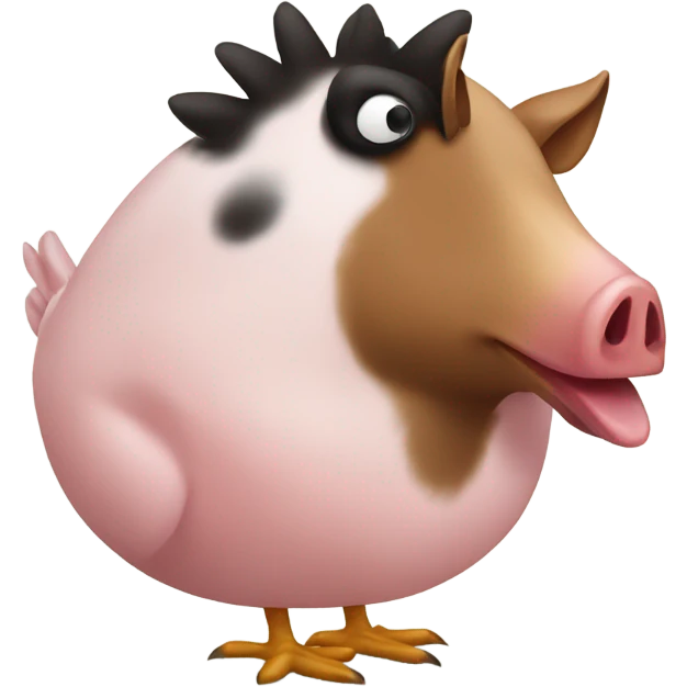 Half chicken and half pig emoji