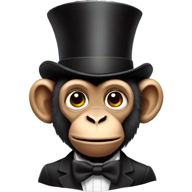 a monkey with a top hat  emoji