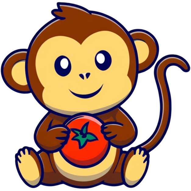 monkey eating tomato emoji