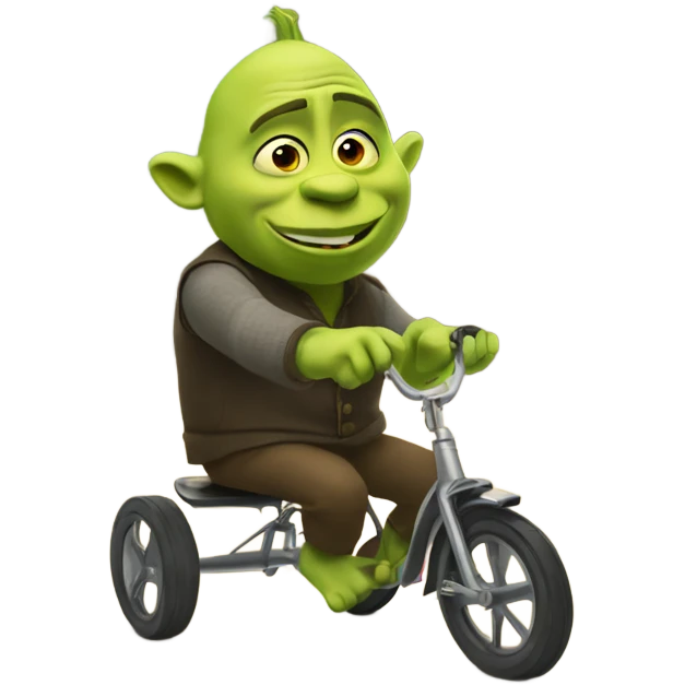 Shreck on a tricycle  emoji