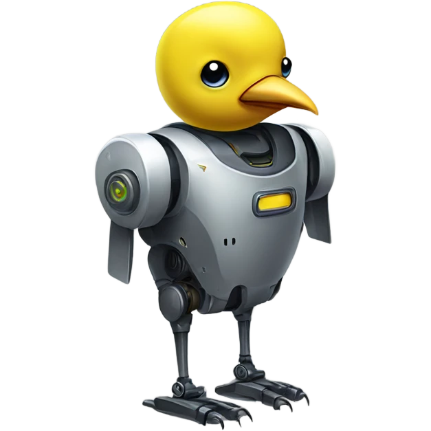 Robot yellow bird emoji