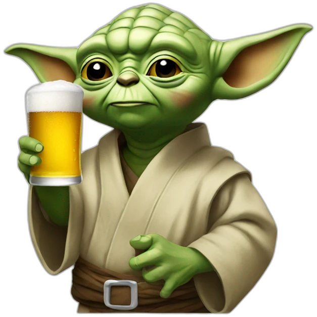 Yoda-drinking-beer emoji