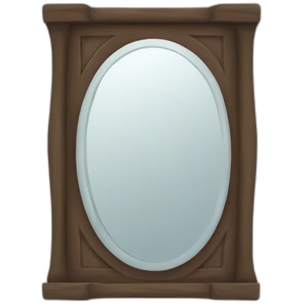 A mirror with a reflection emoji