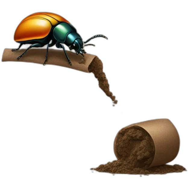  beetle rolling a piece of dung  emoji