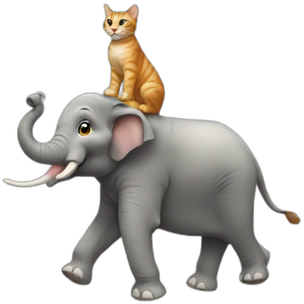 Cat riding on elephant emoji
