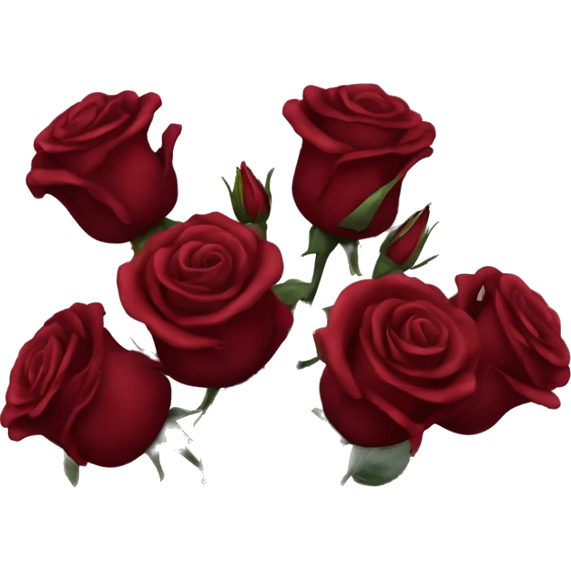Dark red rosses bouqret emoji